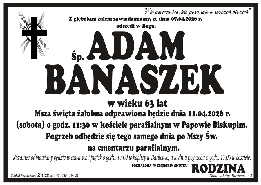W komentarzach wpisujemy wspomnienia i kondolencje.