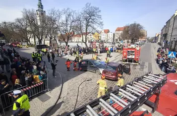 Ćwiczenia służb ratunkowych na rynku w Chełmnie/ Fot. KP PSP Chełmno