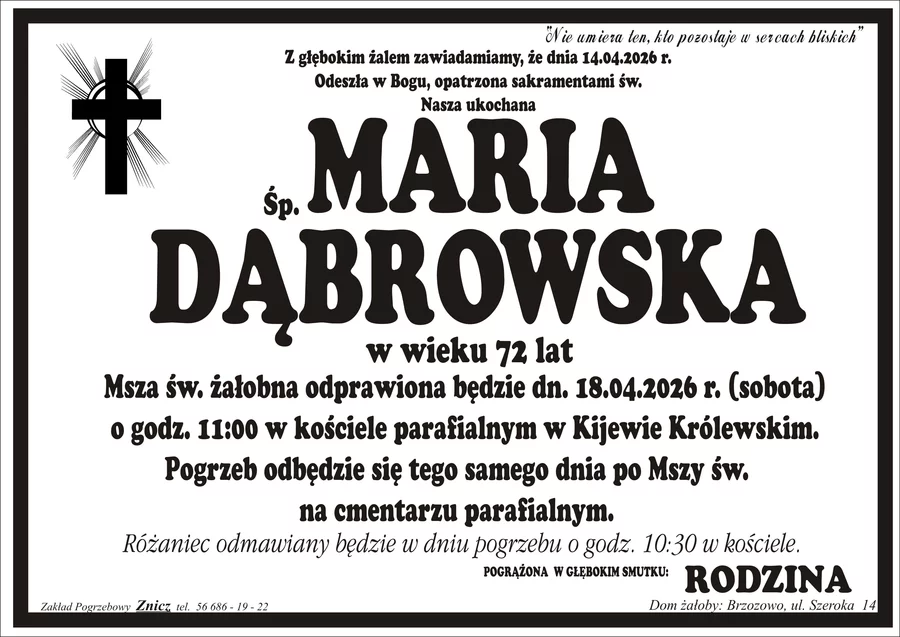 W komentarzach wpisujemy wspomnienia i kondolencje.