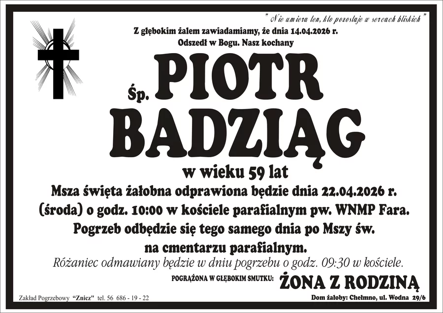 W komentarzach wpisujemy wspomnienia i kondolencje.