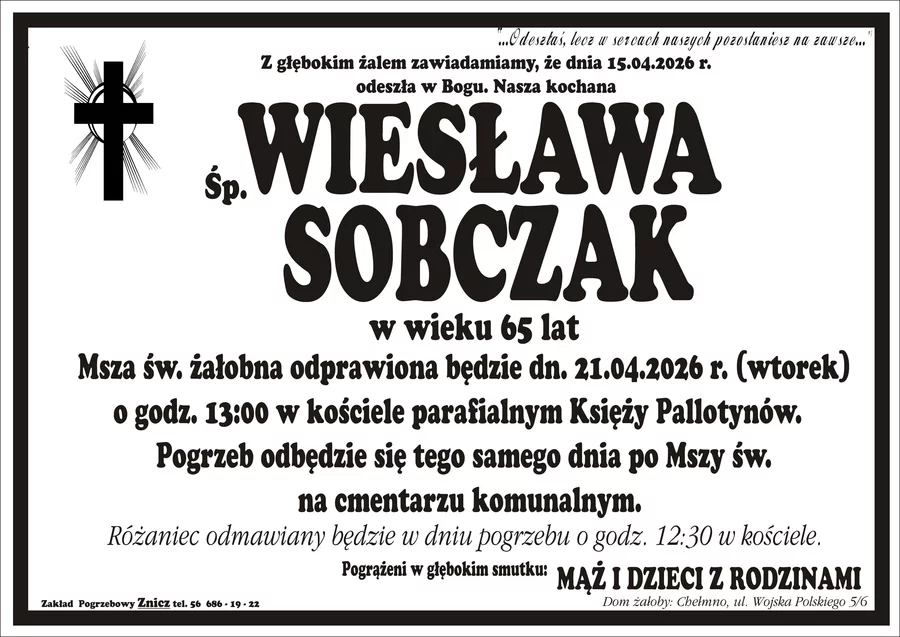 W komentarzach wpisujemy wspomnienia i kondolencje.