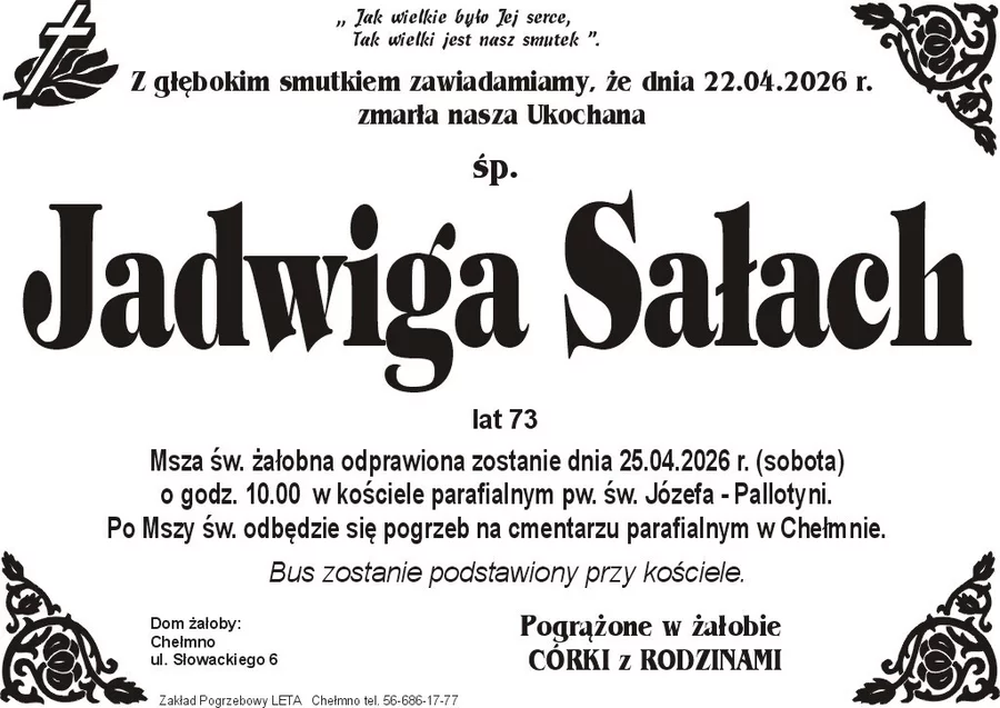 W komentarzach wpisujemy wspomnienia i kondolencje.