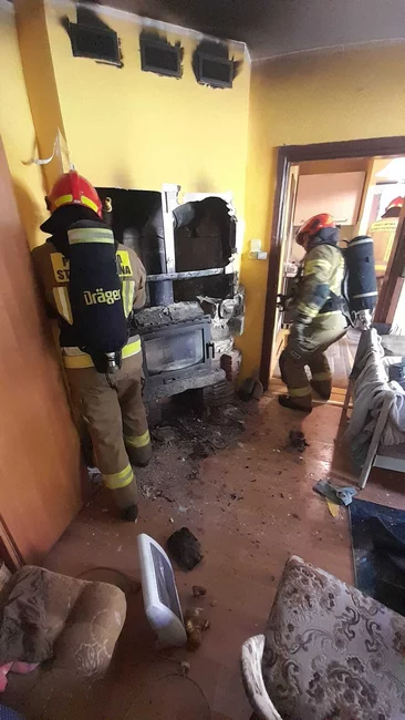 Pożar na ul. Młyńskiej w Chełmnie/ Fot. KP PSP Chełmno