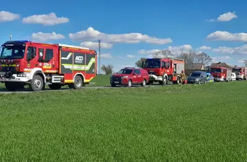 Wypadek w Jeleńcu pod Chełmnem/ Fot. KP PSP Chełmno
