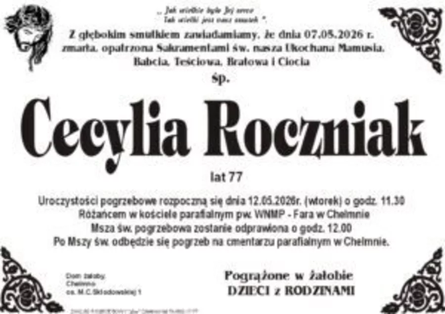 W komentarzach wpisujemy wspomnienia i kondolencje.