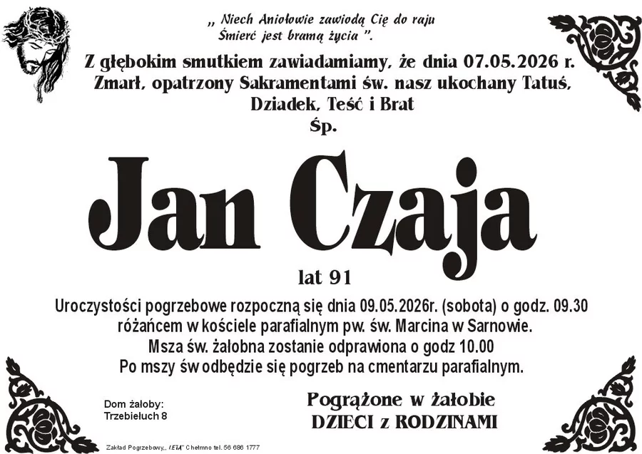 W komentarzach wpisujemy wspomnienia i kondolencje.