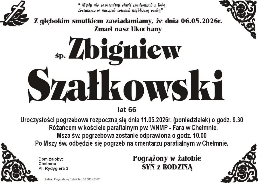 W komentarzach wpisujemy wspomnienia i kondolencje.