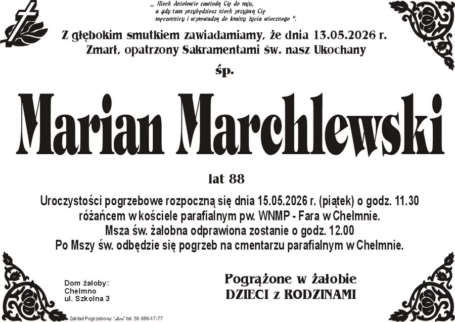 W komentarzach wpisujemy wspomnienia i kondolencje.