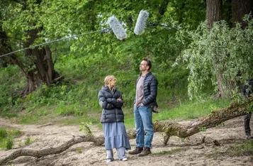 Plan zdjęciowy filmu „Całopalenie” Krzysztofa Zanussiego, fot. Andrzej Goiński dla UMWKP