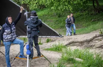 Plan zdjęciowy filmu „Całopalenie” Krzysztofa Zanussiego, fot. Andrzej Goiński dla UMWKP