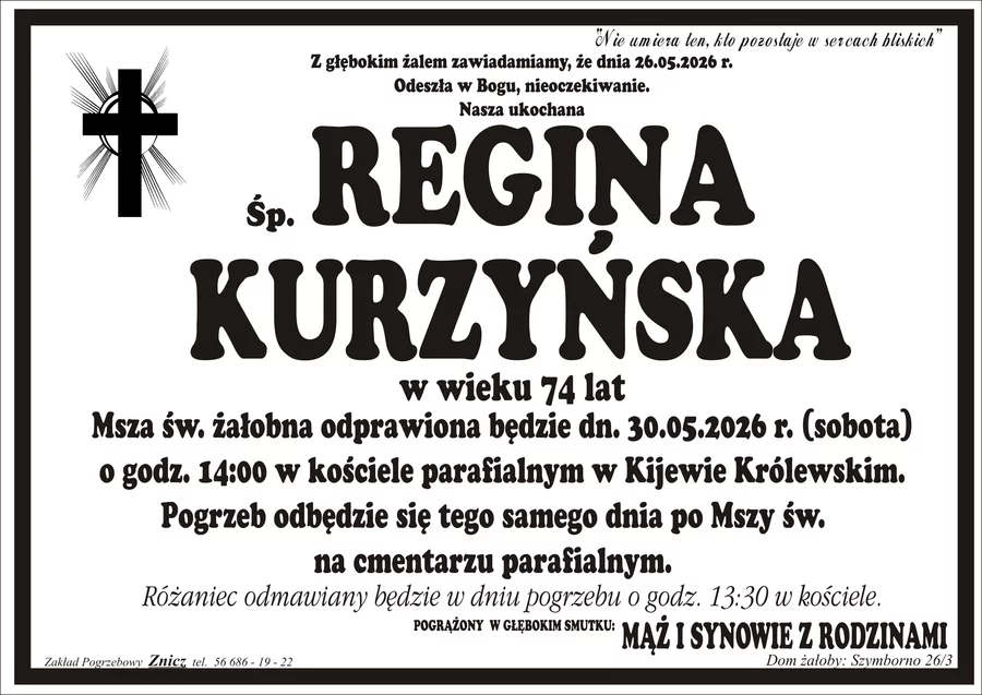 W komentarzach wpisujemy wspomnienia i kondolencje.