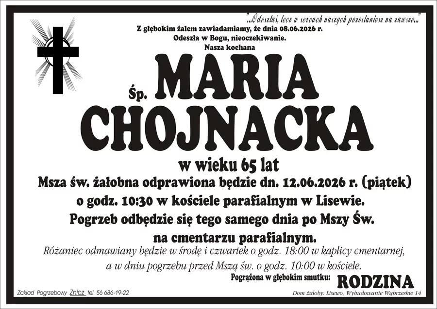W komentarzach wpisujemy wspomnienia i kondolencje.