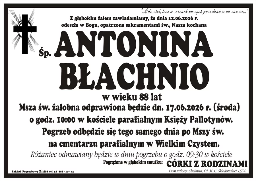 W komentarzach wpisujemy wspomnienia i kondolencje.