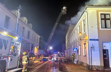 Pożar kamienicy przy ul. 22 Stycznia w Chełmnie/ Fot. Nadesłane