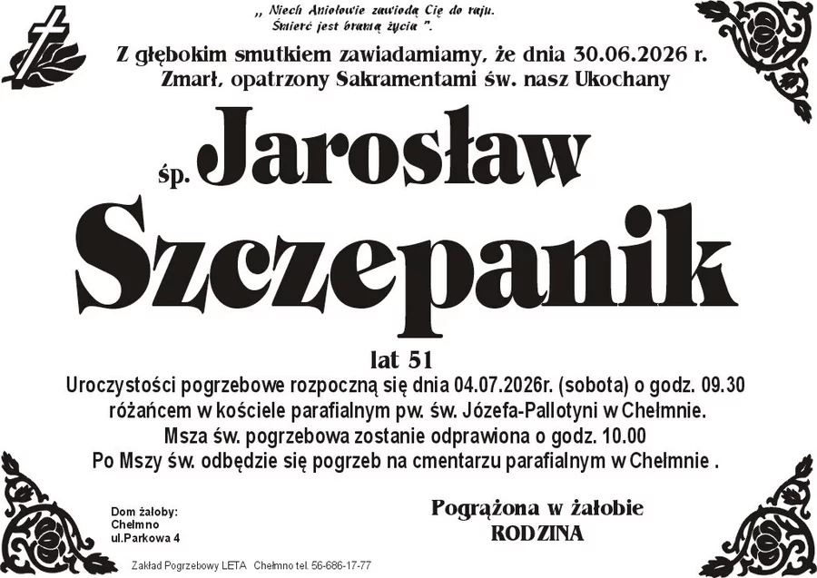W komentarzach wpisujemy wspomnienia i kondolencje.