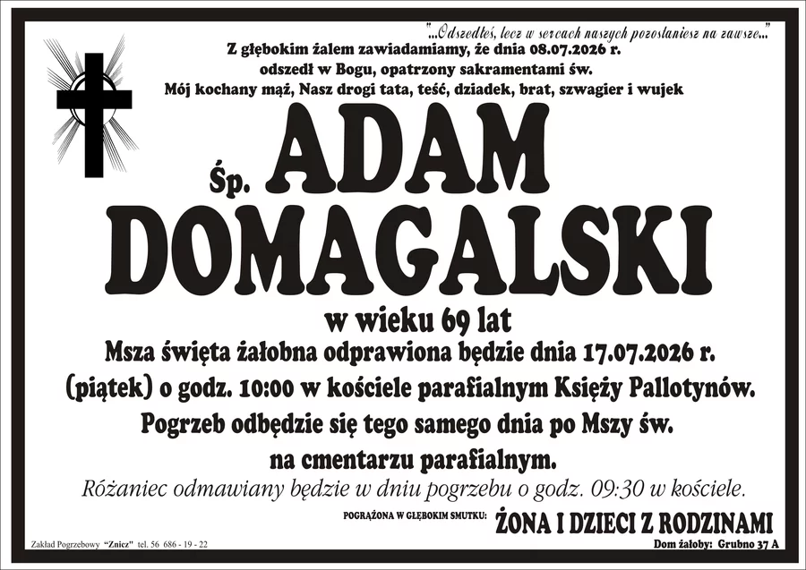 W komentarzach wpisujemy wspomnienia i kondolencje.