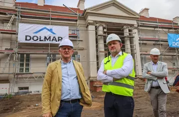 Marszałek Piotr Całbecki, dyrektor KPCD Marek Rubnikowicz i prezes Kujawsko-Pomorskich Inwestycji Regionalnych Jarosław Wierski w Nawrze, 23.07.26, fot. Szymon Zdziebło/tarantoga dla UMWKP