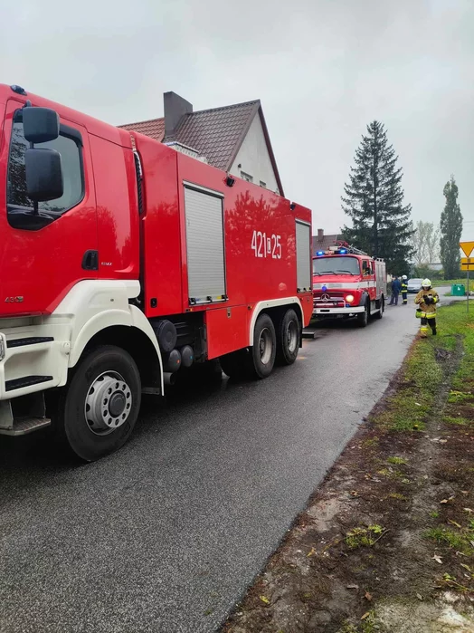 Pożar domu pod Chełmnem gasiło 5 zastępów straży pożarnej/ Fot. KP PSP Chełmno