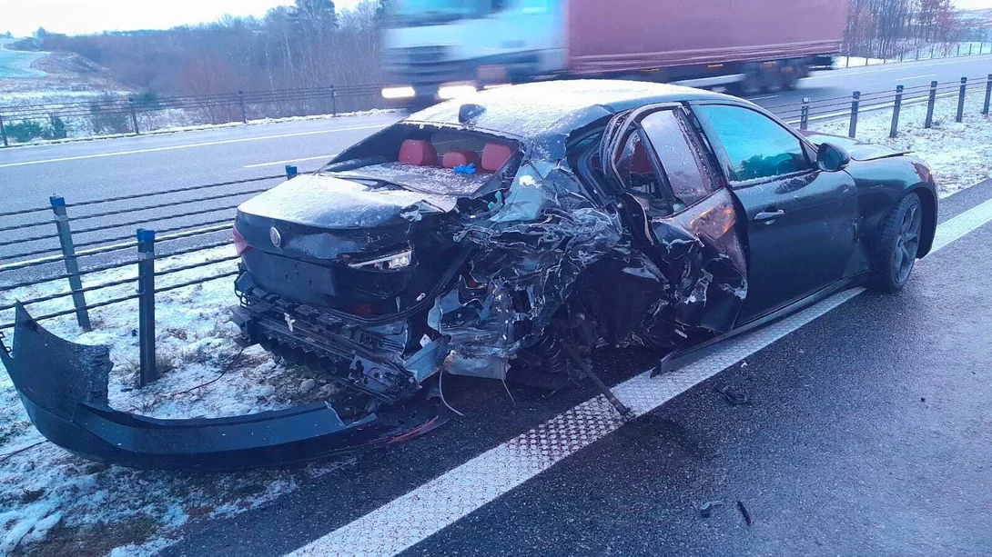 Pięć aut zderzyło się na autostradzie A1 pod Chełmnem/ Fot. KP PSP w Chełmnie