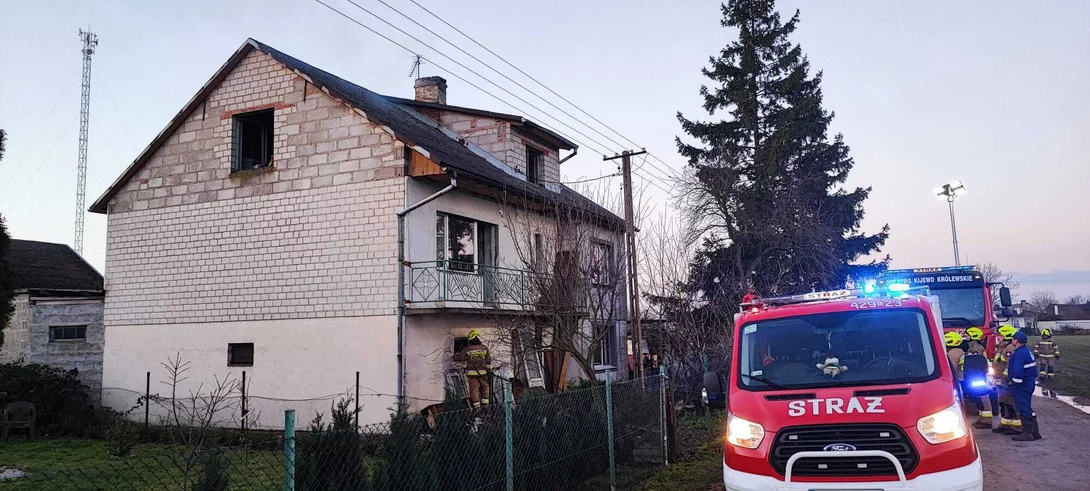 Po świętach pożar wybuchł w kotłowni domu pod Chełmnem/ Fot. KP PSP Chełmno