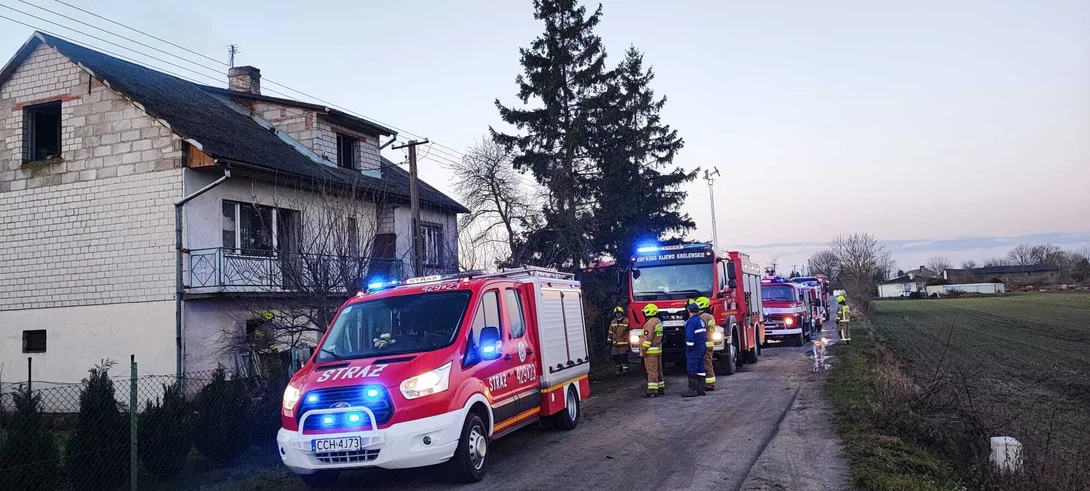 W pożarze dwupokoleniowa rodzina spod Chełmna nie mogła wrócić do domu/ Fot. KP PSP Chełmno