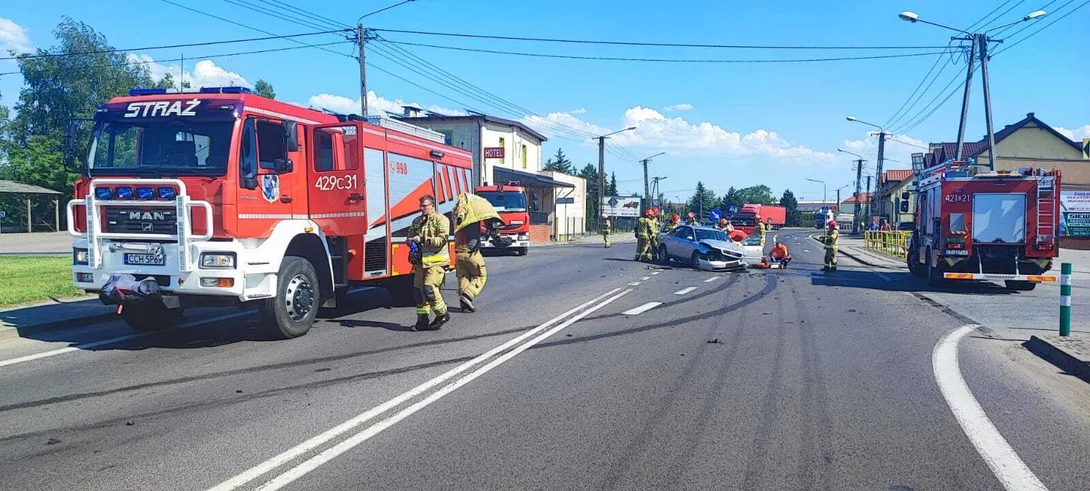 Wypadek na dk 91 pod Chełmnem/ Fot. KP PSP Chełmno