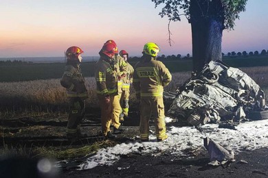 Tragedia na drodze pod Chełmnem. Z auta została sterta blachy [ZDJĘCIA]