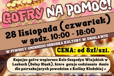 Charytatywne gofry w Unisławiu. Na pomoc powodzianom