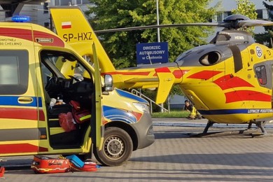 Wypadek w Chełmnie. Na dworcu znowu lądowało LPR